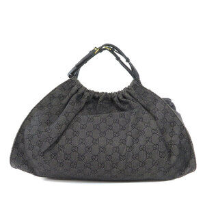 Gucci Hobo Black slouchy Denim ruched silhouette GG Bag